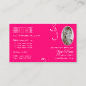 Roze wit,  met Monogram en Foto Visitekaartje (Achterkant)