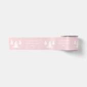 Roze Wit Minimalistische Kerstbomen Satijnen Lint (Voorkant)