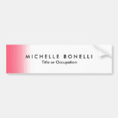 Roze Wit Minimalistische Vrouwelijke Plain Modern Bumpersticker (Voorkant)