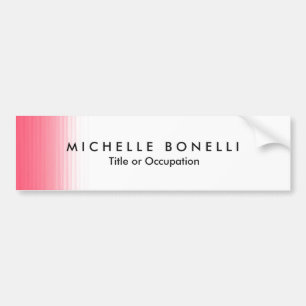 Roze Wit Minimalistische Vrouwelijke Plain Modern Bumpersticker