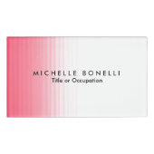 Roze Wit Minimalistische Vrouwelijke Plain Modern Naambadge (Voorkant)