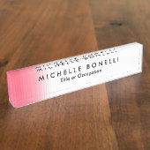 Roze Wit Minimalistische Vrouwelijke Plain Modern Naambordje (Zijkant)