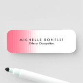 Roze Wit Minimalistische Vrouwelijke Plain Modern Naamplaatje (In situ)