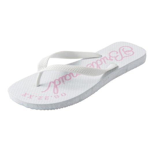 Roze Wit Modern Custom Bruids Party Teenslippers (Schuin)