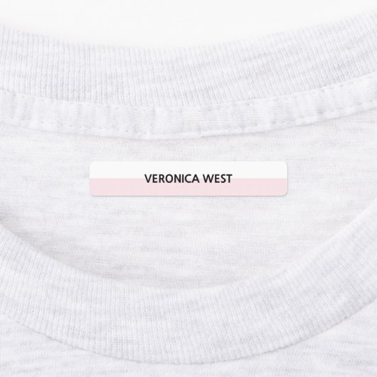 Roze & Wit Modern Minimalistisch Kledinglabel Labels (Aangebracht)