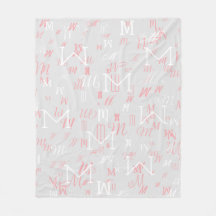 Roze/wit modern monogram grijs