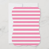 Roze & Wit Modern Roze Bow Girl Baby shower Kaart (Achterkant)