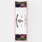 Roze & Wit Modern Twee foto bloem Boerderij Spandoek (Verticaal)