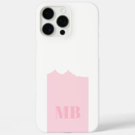 Roze & Wit Monogram Naam initialen iPhone 16 Pro Max Hoesje