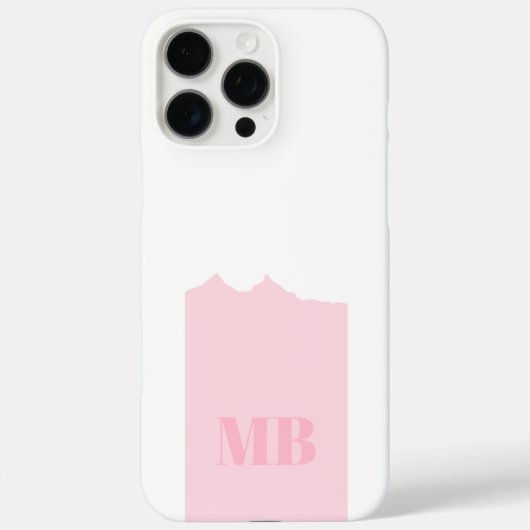 Roze & Wit Monogram Naam initialen Case-Mate iPhone Case (Achterkant)