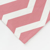 Roze Wit Monogram Naam Keepsake Chevron Fleece Deken (Hoek)