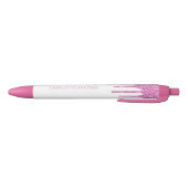 Roze, wit monogram, naamscript zwarte inkt pen (Bodem)