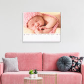 Roze Wit Oogje Kant Baby Meisje Canvas Portret (Insitu (Woonkamer))
