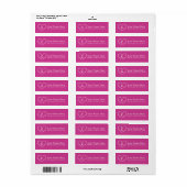 Roze Wit Ornament Hart Valentijn Adresetiketten Etiket (Full Sheet)