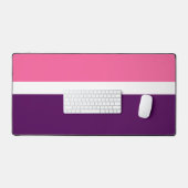 Roze Wit Paarse Plain Color Block Design Bureaumat (Keyboard & Muis)