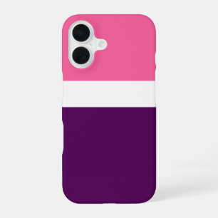 Roze Wit Paarse Plain Color Block Design iPhone 16 Hoesje