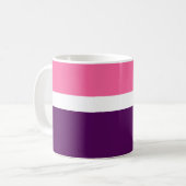 Roze Wit Paarse Plain Color Block Design Koffiemok (Voorkant links)