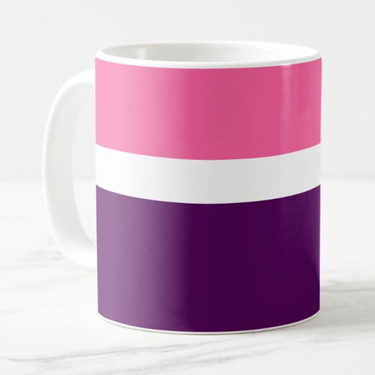 Roze Wit Paarse Plain Color Block Design Koffiemok