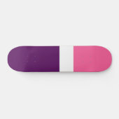 Roze Wit Paarse Plain Color Block Design Persoonlijk Skateboard (Horizontaal)