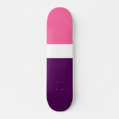 Roze Wit Paarse Plain Color Block Design Persoonlijk Skateboard (Voorkant)