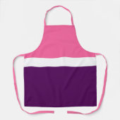 Roze Wit Paarse Plain Color Block Design Schort (Voorkant)