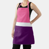 Roze Wit Paarse Plain Color Block Design Schort (Insitu)