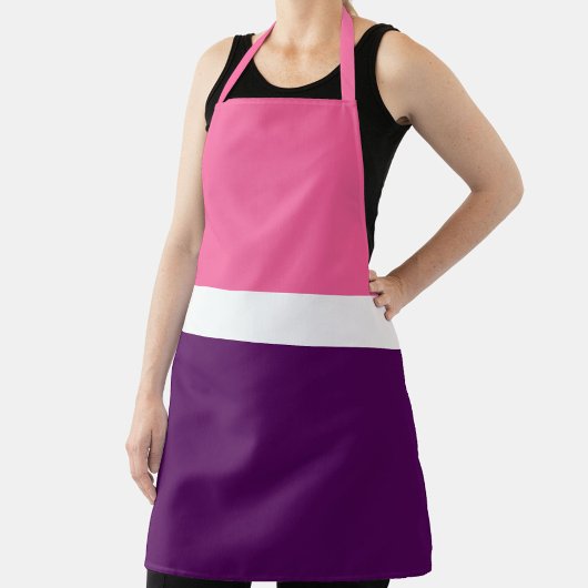 Roze Wit Paarse Plain Color Block Design Schort