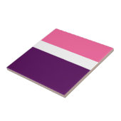 Roze Wit Paarse Plain Color Block Design Tegeltje (Zijkant)