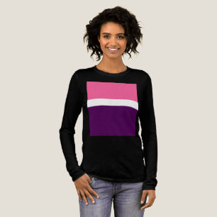 Roze Wit Paarse Plain Color Block Design Tri-Blend Shirt
