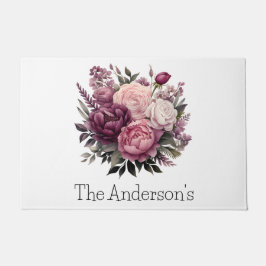 Roze Wit Paarse Roos Pioenrozen Bloembloem Deurmat