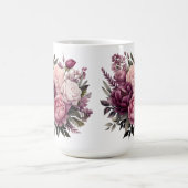 Roze Wit Paarse Roos Pioenrozen Bloembloem Koffiemok (Center)