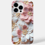 ROZE & WIT PAPIER 3-D LOOK BLOEMEN Case-Mate iPhone CASE (Achterkant)