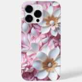 ROZE & WIT PAPIER 3-D LOOK BLOEMEN Case-Mate iPhone CASE (Achterkant)