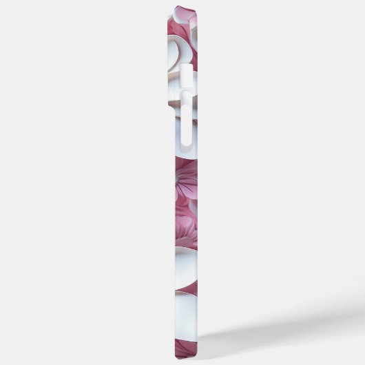 ROZE & WIT PAPIER 3-D LOOK BLOEMEN Case-Mate iPhone CASE (Achterkant / Links)