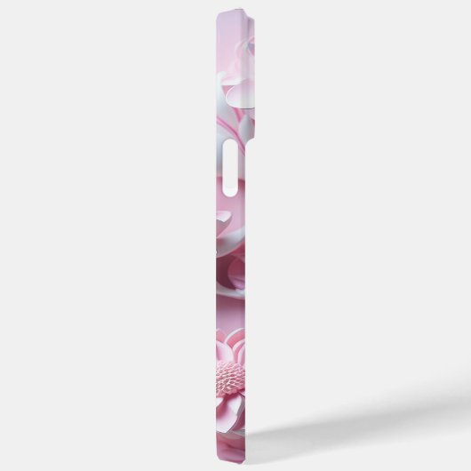 ROZE & WIT PAPIER 3-D LOOK BLOEMEN Case-Mate iPhone CASE (Achterkant / Rechts)