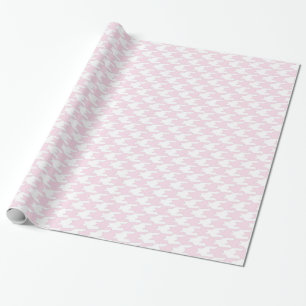 Roze & Wit Patroon Houndstooth Cadeaupapier
