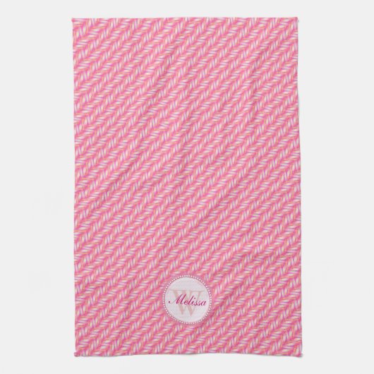 Roze & Wit Patroon Keuken schotel doek Theedoek (Verticaal)