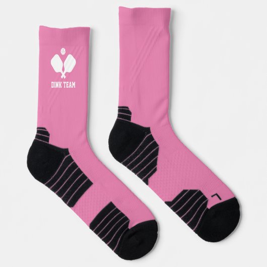 Roze Wit Pickleball Paddles Gepersonaliseerd Team Sokken (Rechts)