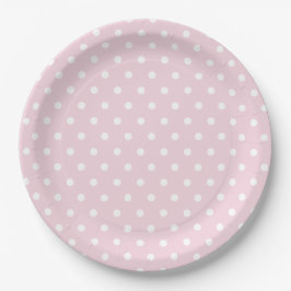 Roze Wit polka dot patroon Papieren Bordje