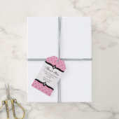 Roze Wit Quatrefoil Bruiloft Dank u Labels Cadeaulabel (Met Touw)