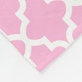 Roze & Wit Quatrefoil Patroon (Veranderlijk) Fleece Deken (Hoek)