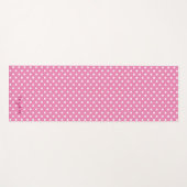 Roze Wit Retro Chique Polka Dots Monogram Oefening Yogamat (Voorkant (horizontaal))