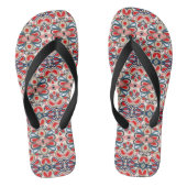 roze wit rood blauw abstract teenslippers (Voetbed)