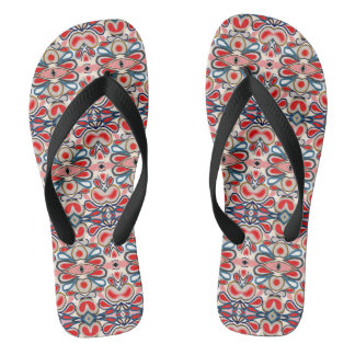 roze wit rood blauw abstract teenslippers