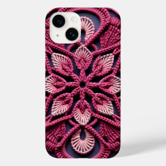Roze Wit Rood Kleurrijke Granny Vierkante Haak Case-Mate iPhone 14 Hoesje