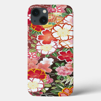 Roze Wit Rood Oosters Japans Kimono Floral Case-Mate iPhone Case
