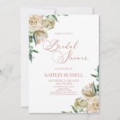 Roze Wit Rose Bloemen Vrijgezellenfeest Kaart (Voorkant)