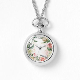 Roze & Wit Rose Circlet Ketting Horloge