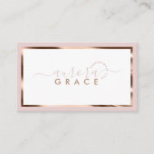 Roze & Wit Rose Goud Chic Visitekaartje (Voorkant)
