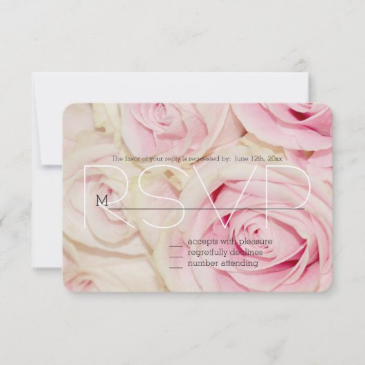 Roze Wit Rozen RSVP (Voorkant)